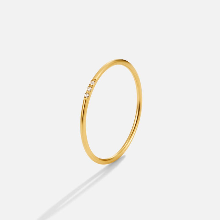 Eula Gold & Crystal Band Ring Set