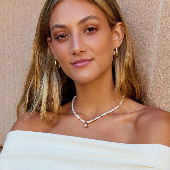 Vintage Golden Pearl Necklace